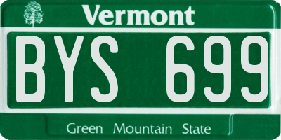 VT license plate BYS699