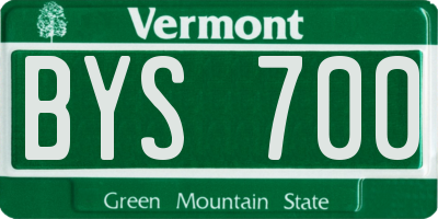 VT license plate BYS700