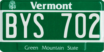 VT license plate BYS702