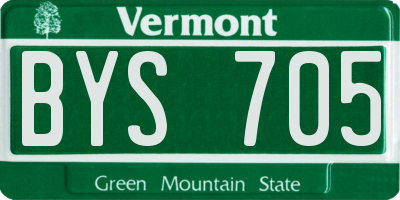 VT license plate BYS705