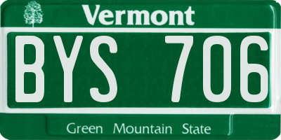 VT license plate BYS706