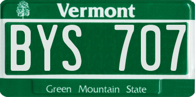 VT license plate BYS707