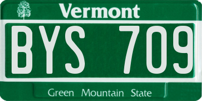 VT license plate BYS709