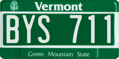 VT license plate BYS711