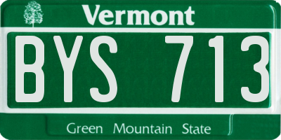 VT license plate BYS713