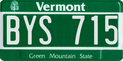 VT license plate BYS715