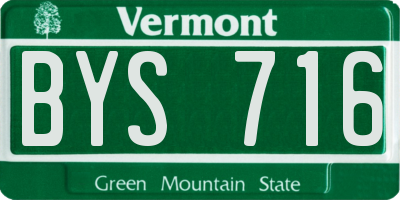 VT license plate BYS716