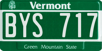 VT license plate BYS717