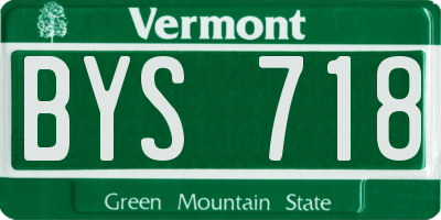 VT license plate BYS718