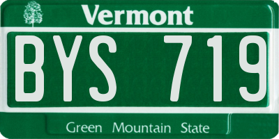 VT license plate BYS719