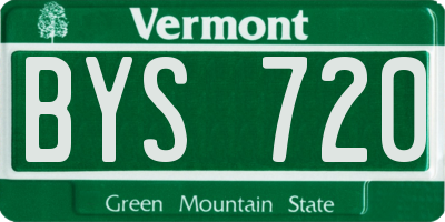 VT license plate BYS720