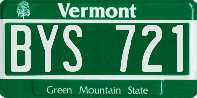 VT license plate BYS721