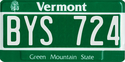 VT license plate BYS724