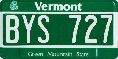 VT license plate BYS727