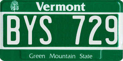 VT license plate BYS729