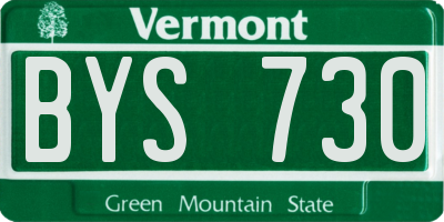 VT license plate BYS730