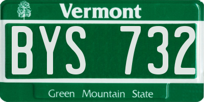 VT license plate BYS732