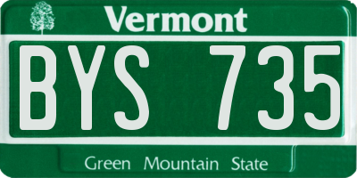 VT license plate BYS735