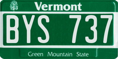 VT license plate BYS737