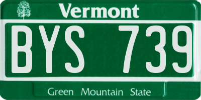 VT license plate BYS739