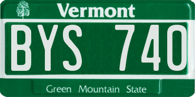 VT license plate BYS740