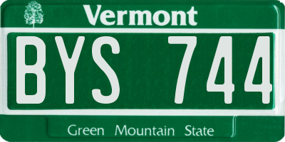 VT license plate BYS744