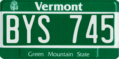 VT license plate BYS745