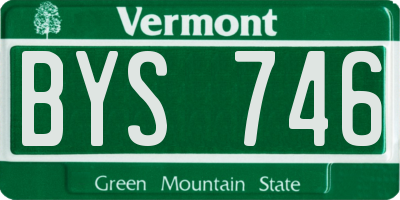 VT license plate BYS746