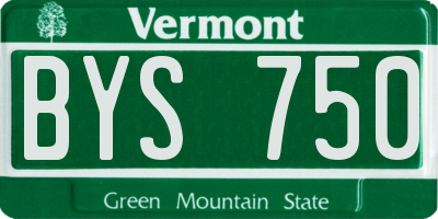 VT license plate BYS750