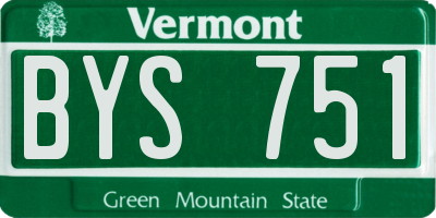 VT license plate BYS751