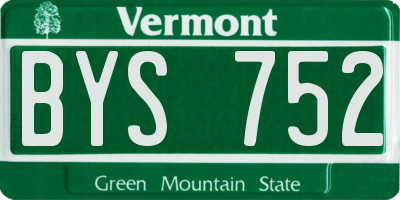 VT license plate BYS752