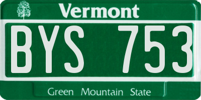 VT license plate BYS753