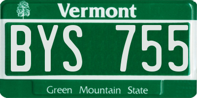 VT license plate BYS755