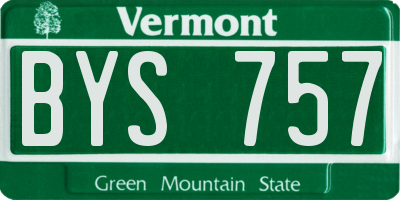 VT license plate BYS757