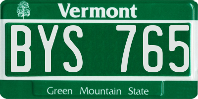 VT license plate BYS765