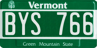 VT license plate BYS766