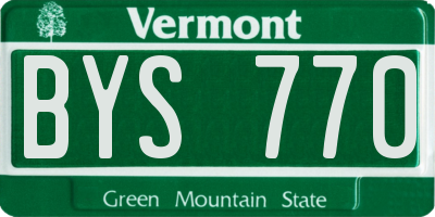 VT license plate BYS770
