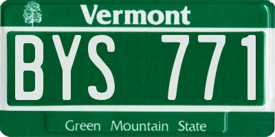 VT license plate BYS771