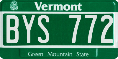 VT license plate BYS772