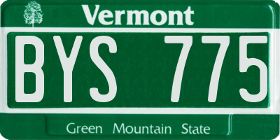 VT license plate BYS775