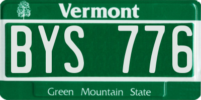 VT license plate BYS776