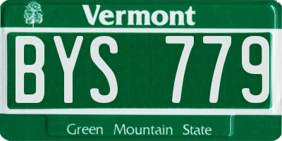 VT license plate BYS779