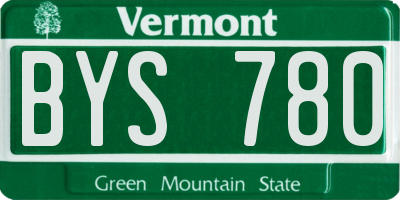 VT license plate BYS780