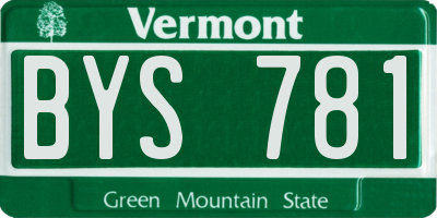 VT license plate BYS781