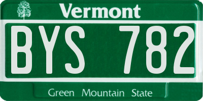 VT license plate BYS782