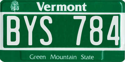 VT license plate BYS784