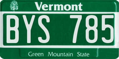 VT license plate BYS785