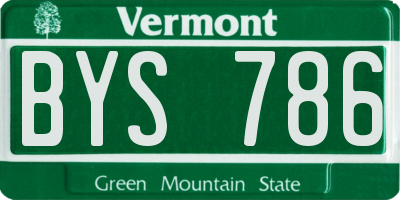 VT license plate BYS786