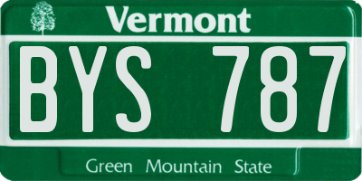 VT license plate BYS787