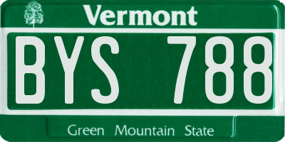 VT license plate BYS788